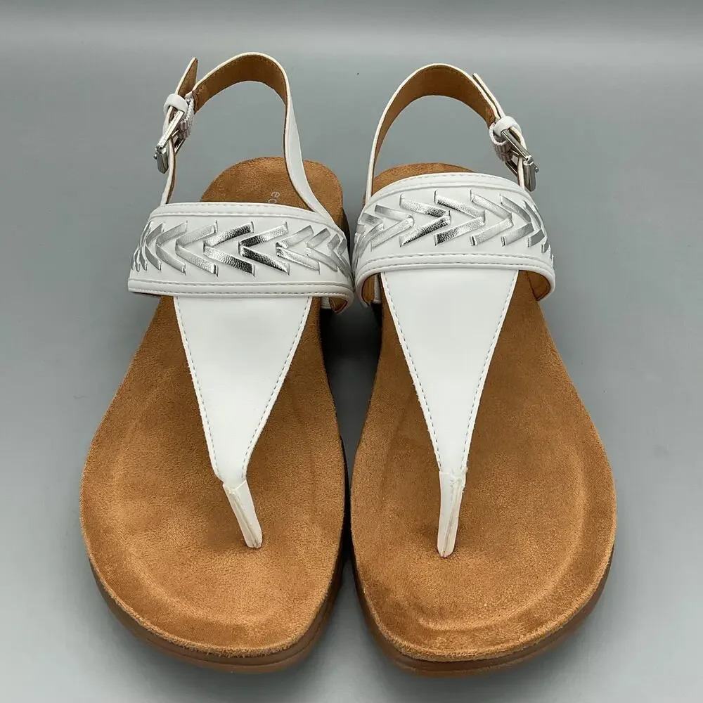 NEW Easy Spirit Women’s Monte Slingback Thong Sandals White Size 8.5M
